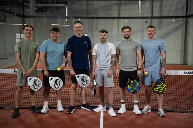 Members on the padel court in Glasgow