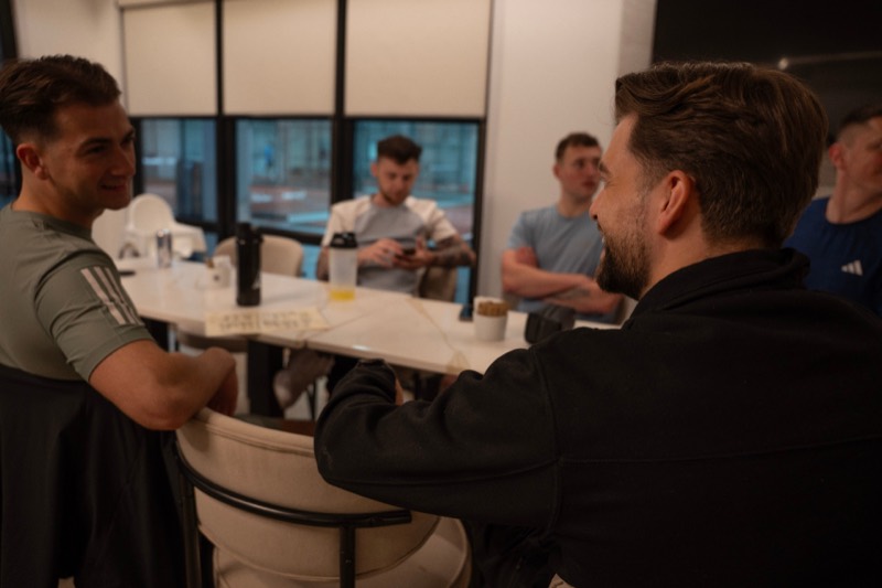 Members around the table at lunch